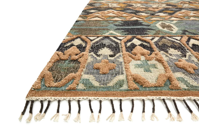 Loloi Owen Ow-02 Ocean / Camel Rugs - rug corner
