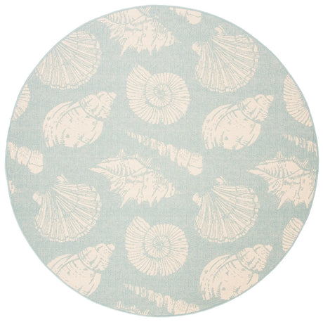Safavieh Courtyard 6'-7" x 6'-7" Rug in Aqua / Beige