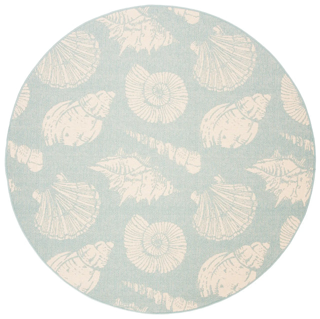 Safavieh Courtyard 6'-7" x 6'-7" Rug in Aqua / Beige