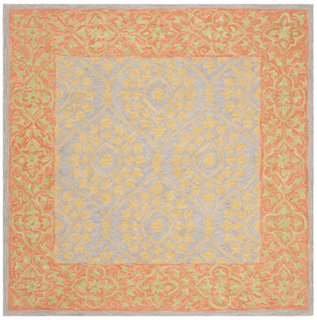 Safavieh Suzani 5'-0" x 5'-0" Rug in Orange / Silver