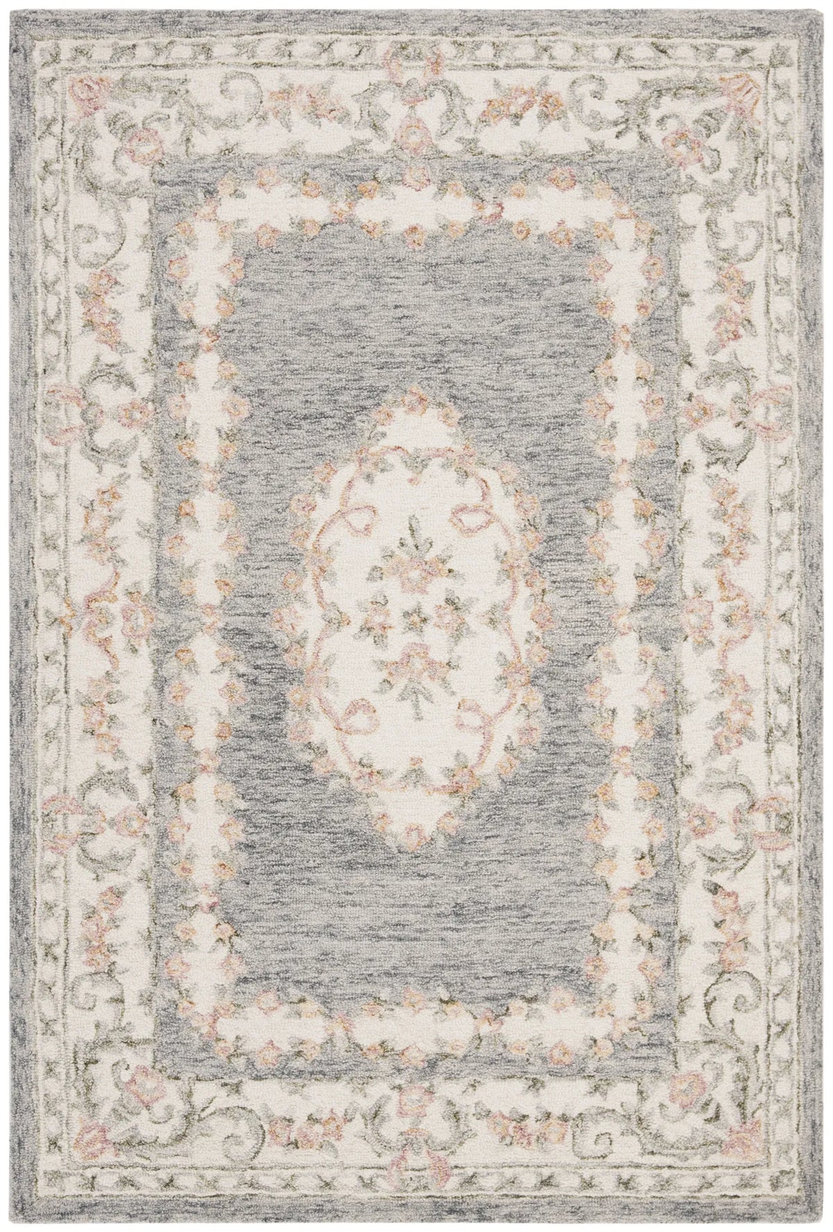 Safavieh Micro-Loop 4'-0" x 6'-0" Rug in Grey / Ivory