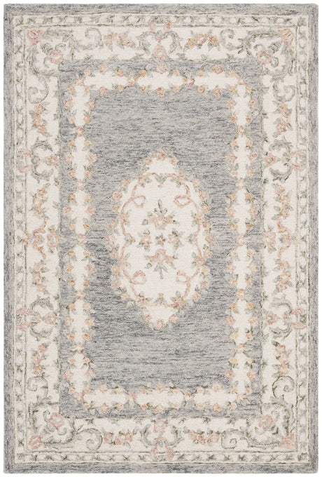 Safavieh Micro-Loop 4'-0" x 6'-0" Rug in Grey / Ivory
