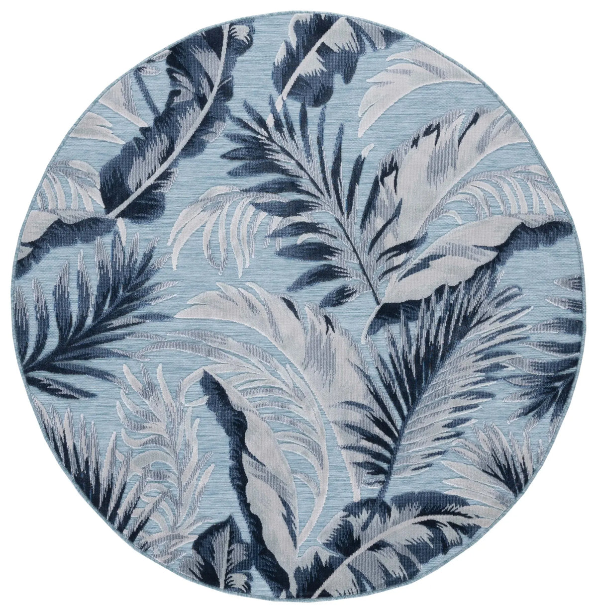 Safavieh Cabana 5'-1" x 5'-1" Rug in Aqua / Navy