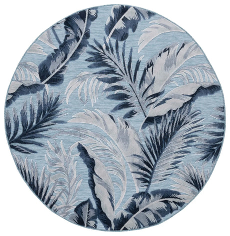 Safavieh Cabana 5'-1" x 5'-1" Rug in Aqua / Navy