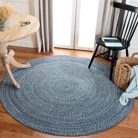 Safavieh Braided 5'-0" x 5'-0" Rug in Navy / Ivory