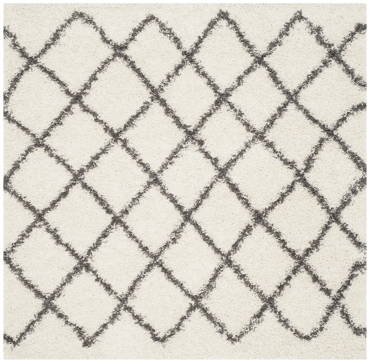 Safavieh Sgd-Dallas Shag 6'-0" x 6'-0" Rug in Ivory / Dark Grey