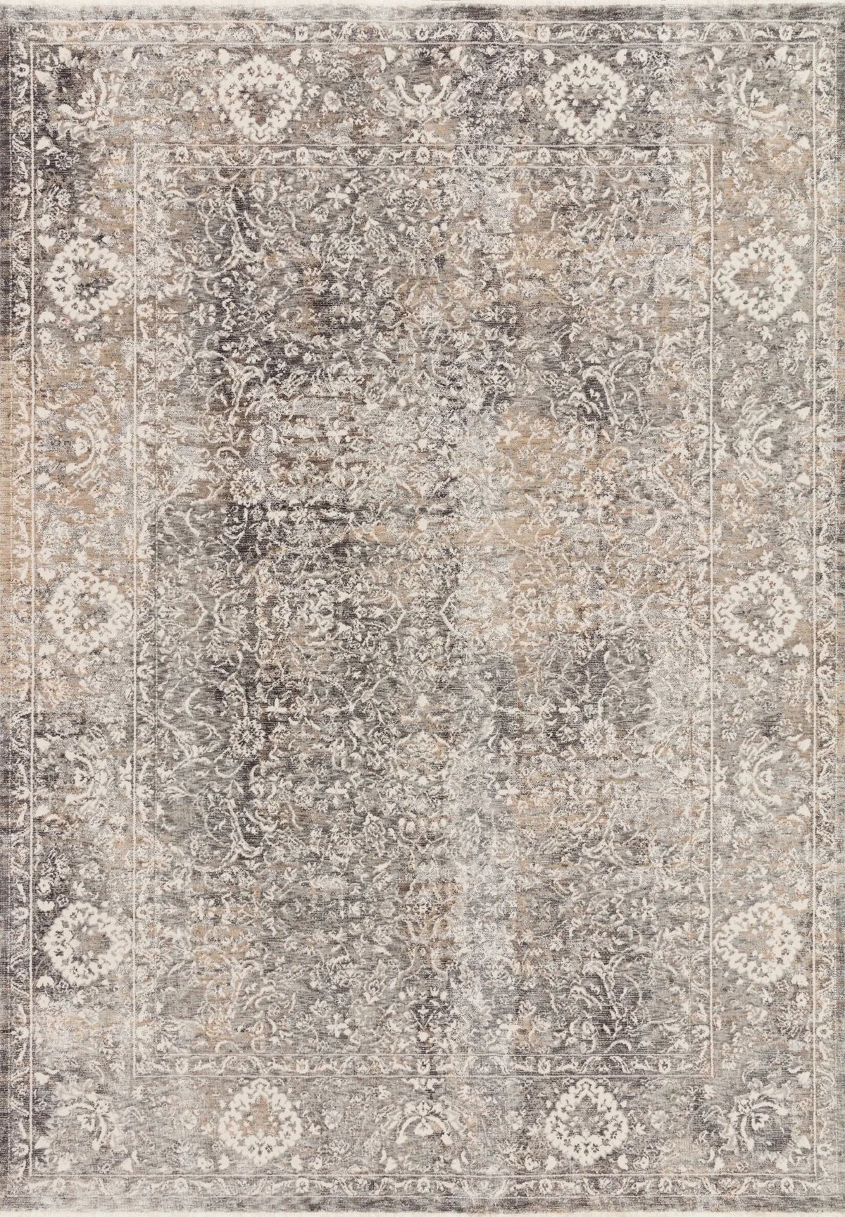 Loloi Homage Hom-03 Stone/Ivory Rugs - main flat