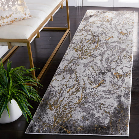 Safavieh Craft 2'-3" x 8'-0" Rug in Grey / Gold
