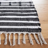Safavieh Striped Kilim 4'-0" x 6'-0" Rug in Black / Ivory