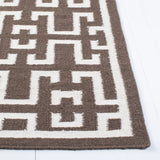 Safavieh Dhurries 8'-0" x 10'-0" Rug in Chocolate / Ivory