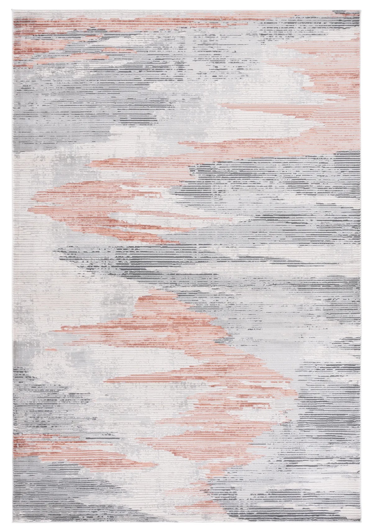 Safavieh Invista 4'-0" x 6'-0" Rug in Light Grey / Rust