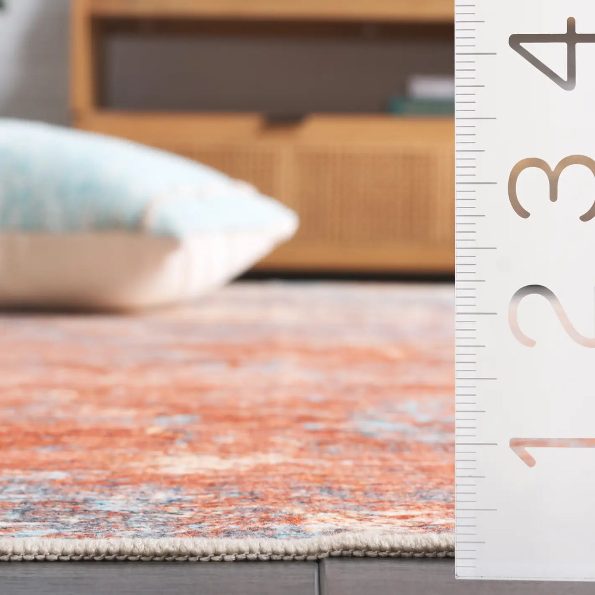 Safavieh Malibu 4'-0" x 6'-0" Rug in Rust / Aqua