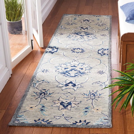 Safavieh Micro-Loop 2'-3" x 9'-0" Rug in Grey / Blue