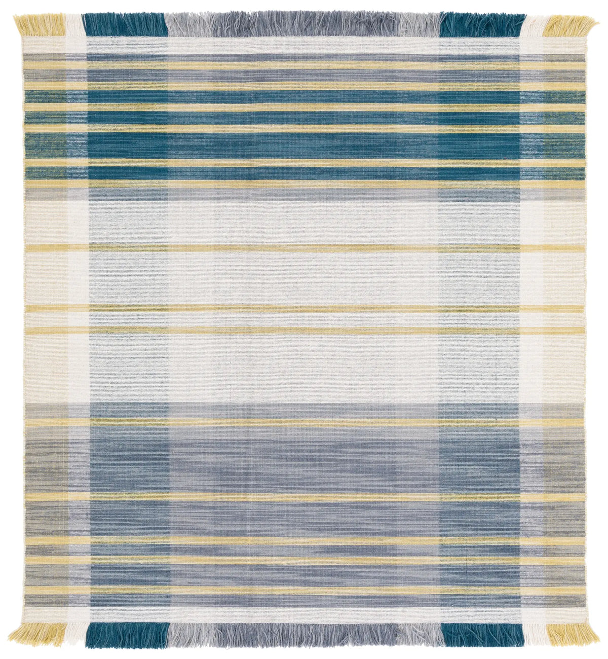 Safavieh Striped Kilim 6'-0" x 6'-0" Rug in Beige / Teal