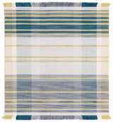 Safavieh Striped Kilim 6'-0" x 6'-0" Rug in Beige / Teal