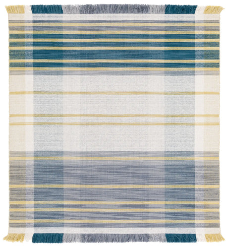 Safavieh Striped Kilim 6'-0" x 6'-0" Rug in Beige / Teal