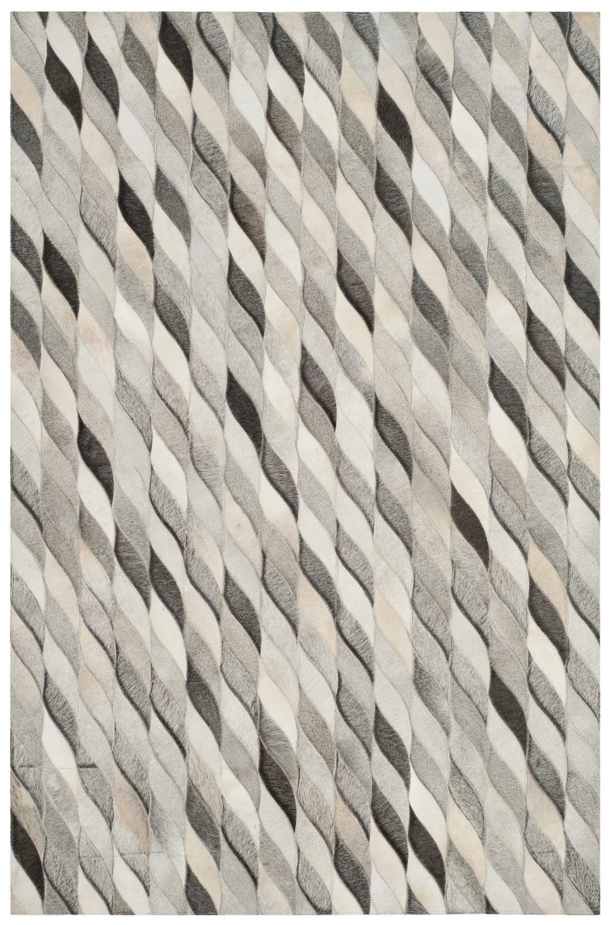Safavieh Studio Leather 4'-0" x 6'-0" Rug in Ivory / Grey
