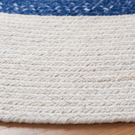 Safavieh Braided 5'-0" x 5'-0" Rug in Navy / Ivory