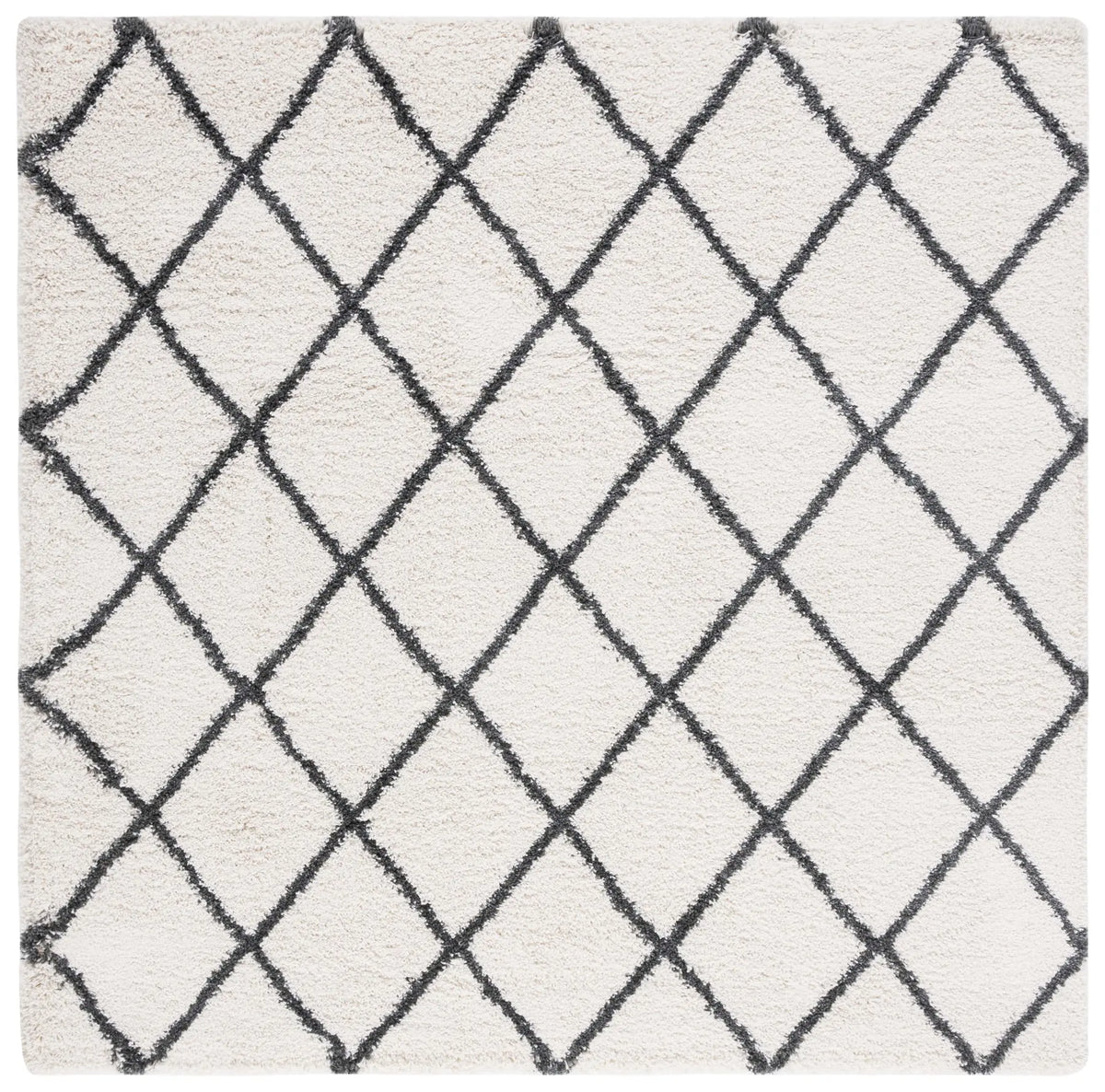 Safavieh Hudson Shag 7'-0" x 7'-0" Rug in Ivory / Dark Grey
