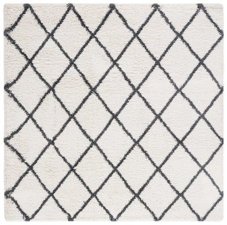 Safavieh Hudson Shag 7'-0" x 7'-0" Rug in Ivory / Dark Grey