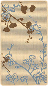 Safavieh Courtyard 2'-0" x 3'-7" Rug in Natural Brown / Blue