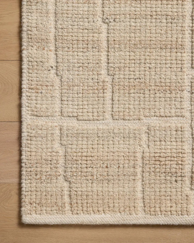 Loloi Asha ASA-01 Natural Rug - corner on wood