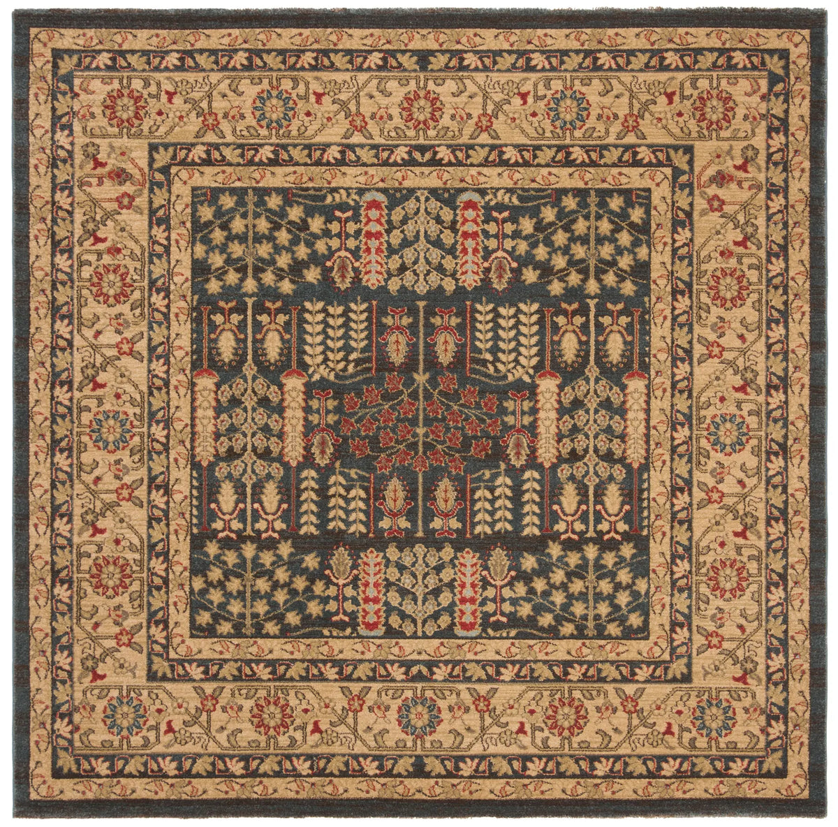 Safavieh Mahal 6'-7" x 6'-7" Rug in Navy / Natural