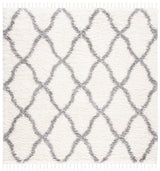 Safavieh Moroccan Tassel Shag 6'-7" x 6'-7" Rug in Ivory / Light Grey