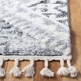 Safavieh Moroccan Tassel Shag 4'-0" x 6'-0" Rug in Grey / Ivory