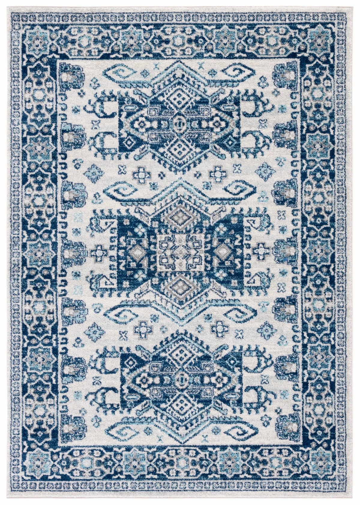 Safavieh Tulum 4'-0" x 6'-0" Rug in Ivory / Blue