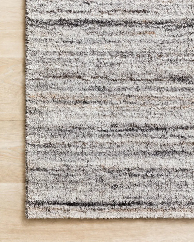 Loloi Brandt Bra-01 Silver/Stone Rugs - corner on wood