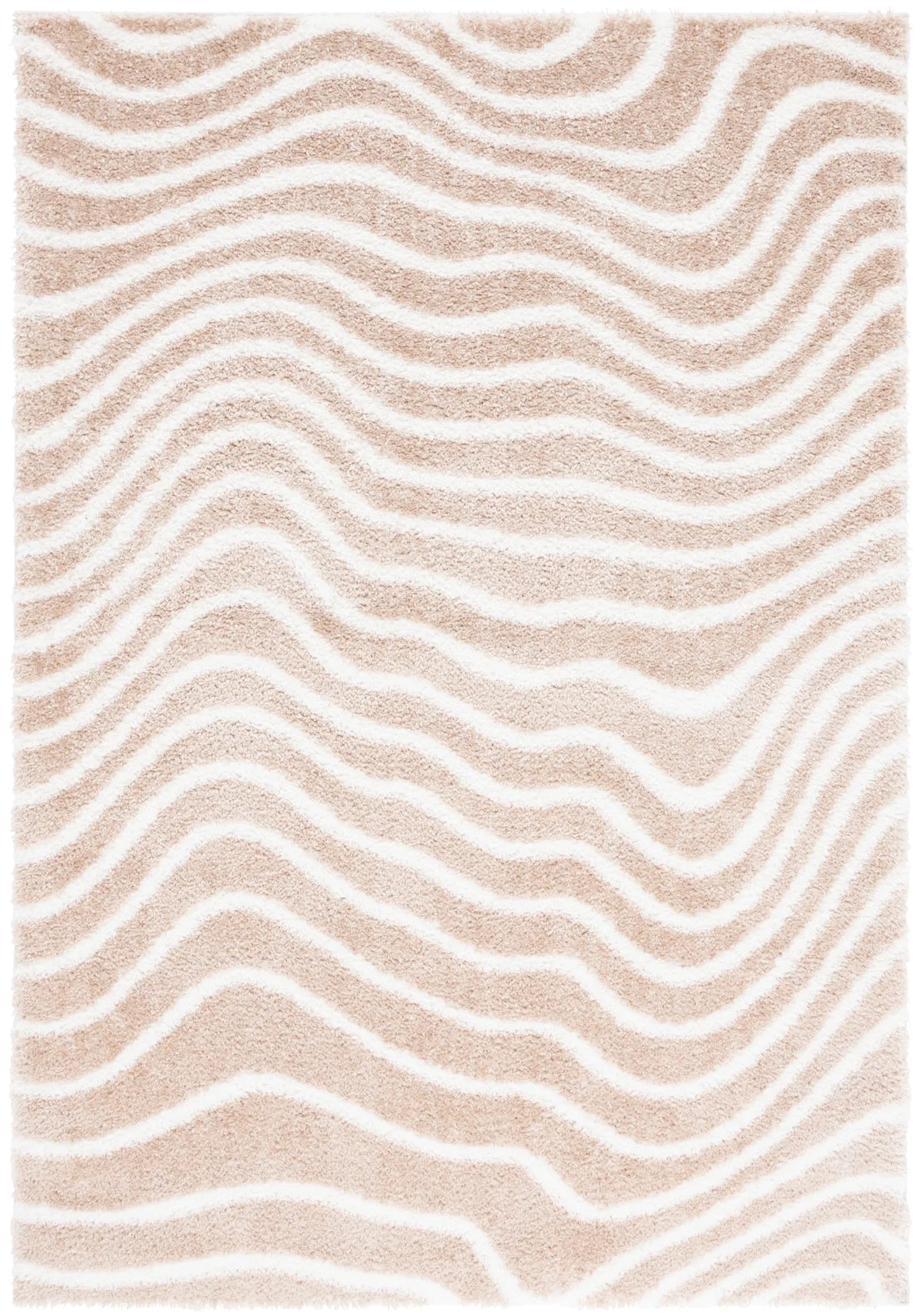 Safavieh Tahoe Shag 4'-0" x 6'-0" Rug in Gold / Ivory