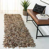 Safavieh Leather Shag 2'-0" x 8'-0" Rug in Beige