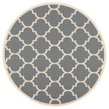 Safavieh Courtyard 5'-3" x 5'-3" Rug in Anthracite / Beige