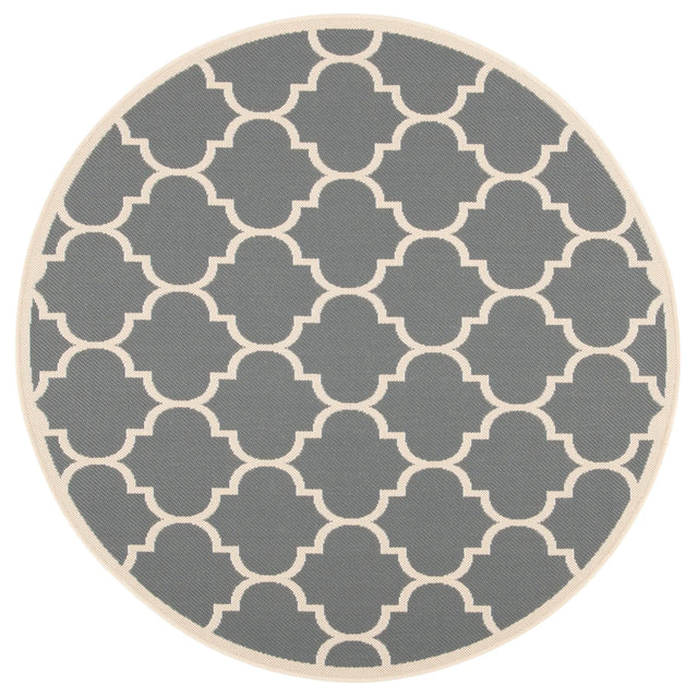 Safavieh Courtyard 5'-3" x 5'-3" Rug in Anthracite / Beige