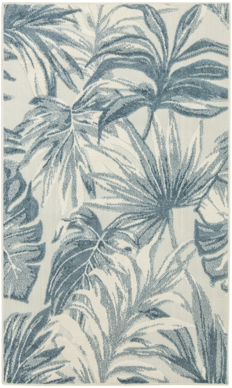Nourison Aloha ALH43 Machine Made Ivory, Blue Rug