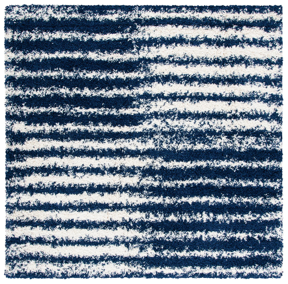 Safavieh Hudson Shag 7'-0" x 7'-0" Rug in Navy / Ivory