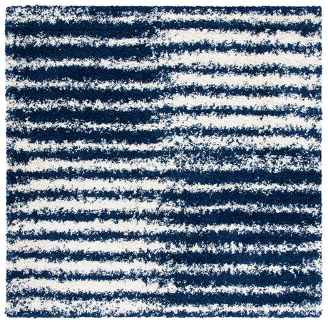 Safavieh Hudson Shag 7'-0" x 7'-0" Rug in Navy / Ivory