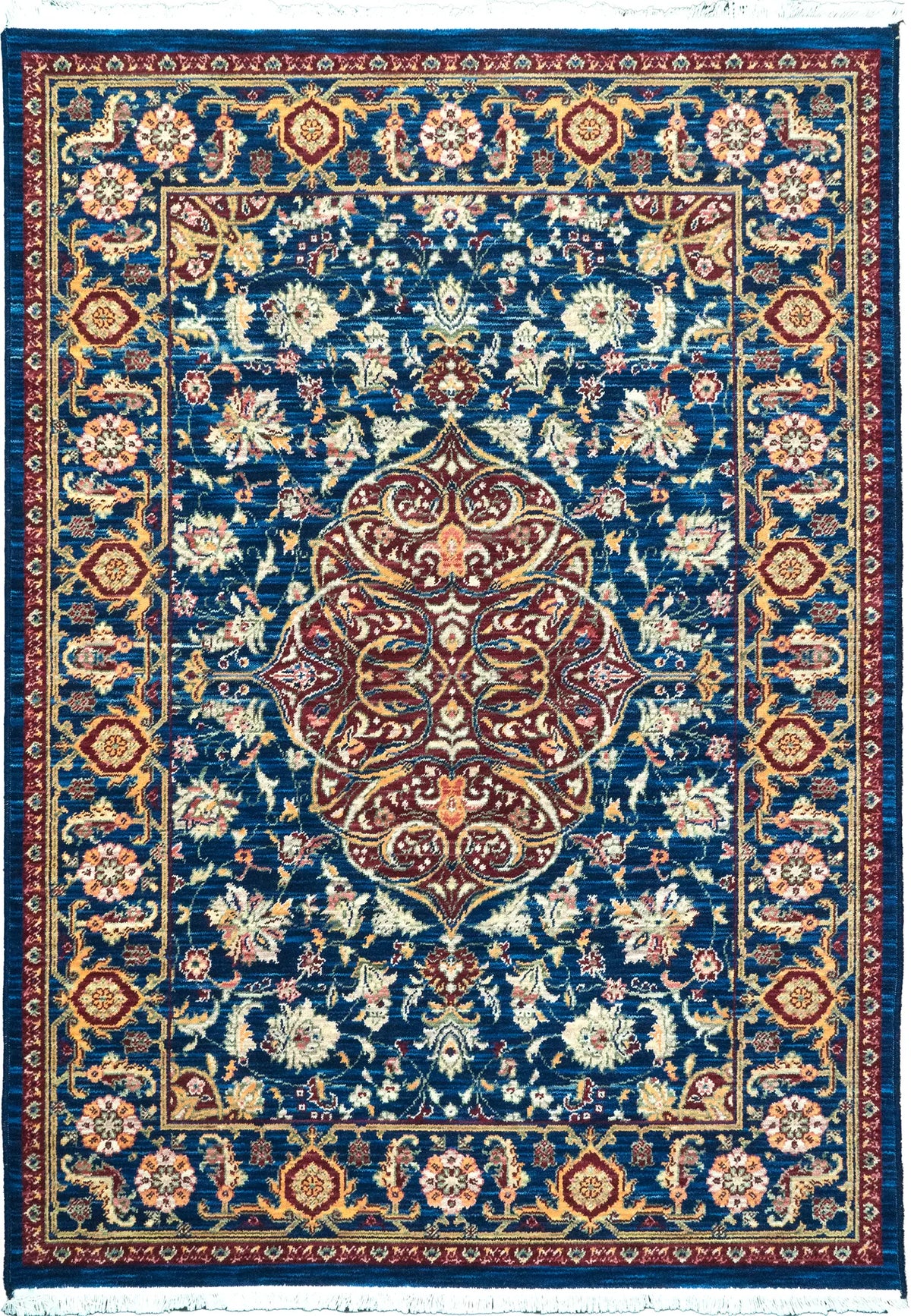 Dynamic Rugs Wade 18607 Power Loomed Traditional Navy/Red/Multi Rug - Rectangular