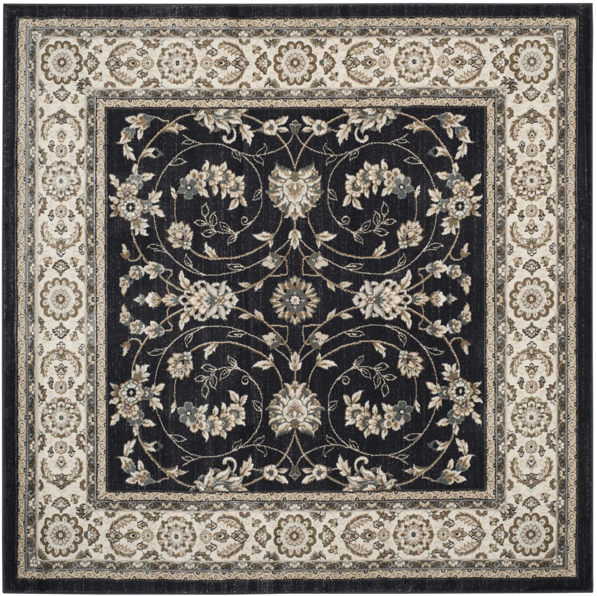 Safavieh Lyndhurst 7'-0" x 7'-0" Rug in Anthracite / Cream