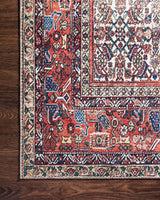 Loloi Layla Lay-12 Ivory/Brick Rugs - corner on wood