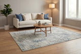 Dynamic Rugs Eden 10944 Power Loomed Modern Cream/Beige/Navy Rug - Room