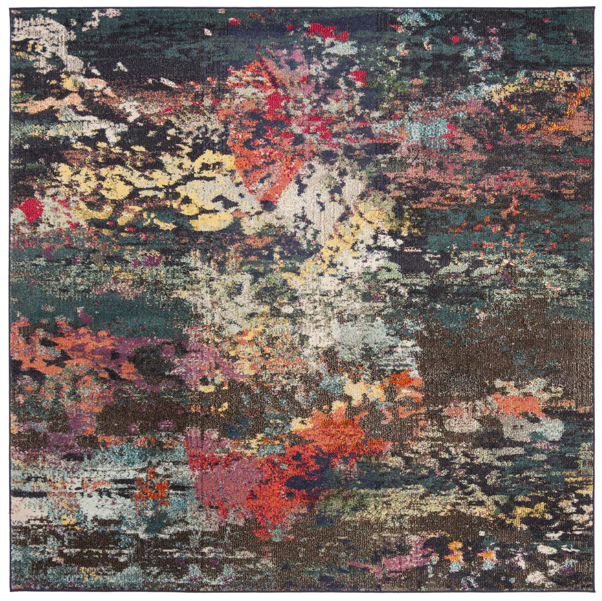 Safavieh Monaco 6'-7" x 6'-7" Rug in Brown / Teal