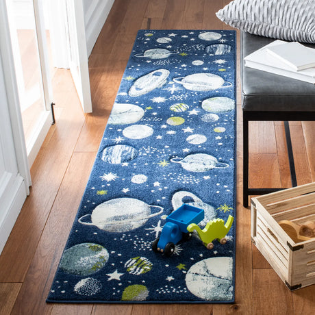 Safavieh Carousel Kids 100 2'-3" x 6'-0" Rug in Navy / Ivory
