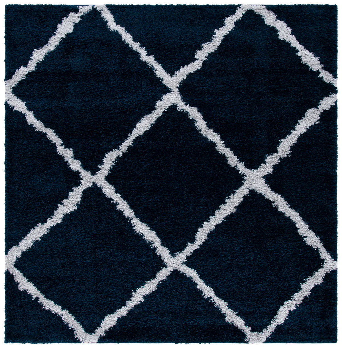 Safavieh August Shag 500 6'-7" x 6'-7" Rug in Navy / Ivory