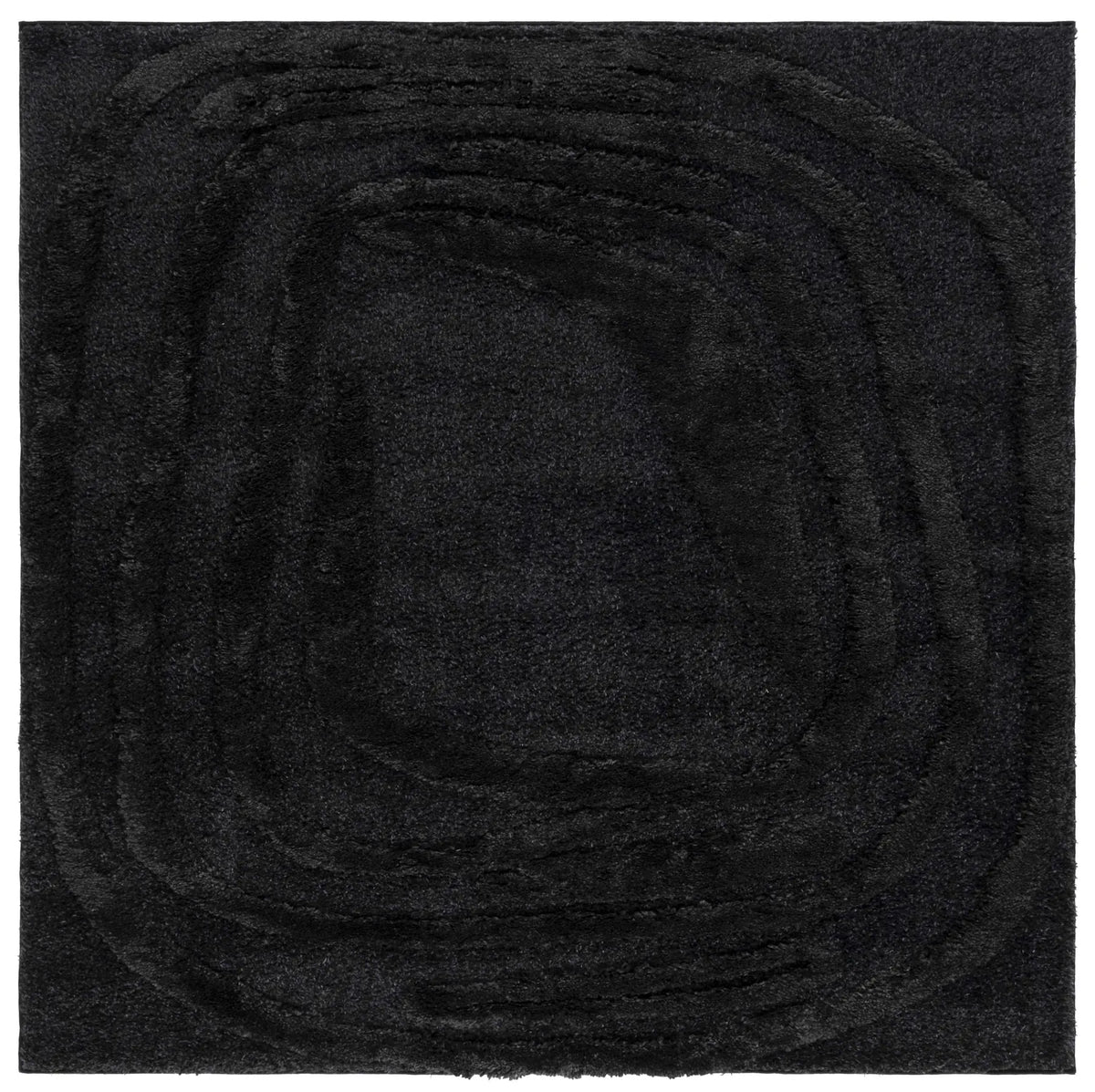 Safavieh Hi-Lo Shag 6'-7" x 6'-7" Rug in Black