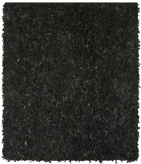 Safavieh Leather Shag 6'-0" x 6'-0" Rug in Black