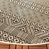 Safavieh Courtyard 5'-3" x 5'-3" Rug in Beige / Black