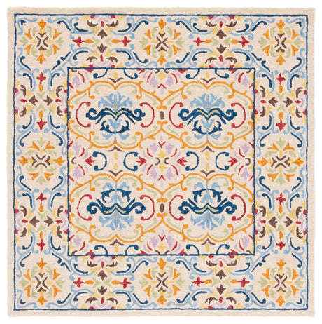 Safavieh Micro-Loop 5'-0" x 5'-0" Rug in Beige / Blue