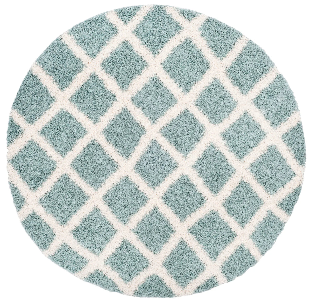 Safavieh Sgd-Dallas Shag 6'-0" x 6'-0" Rug in Seafoam / Ivory